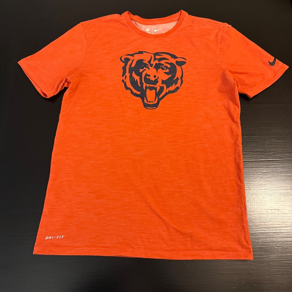 Nike Chicago Bears NFL Dri-FIT Orange Athletic Cut T-Shirt Mens Medium